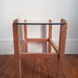 Wood and glass coffee table