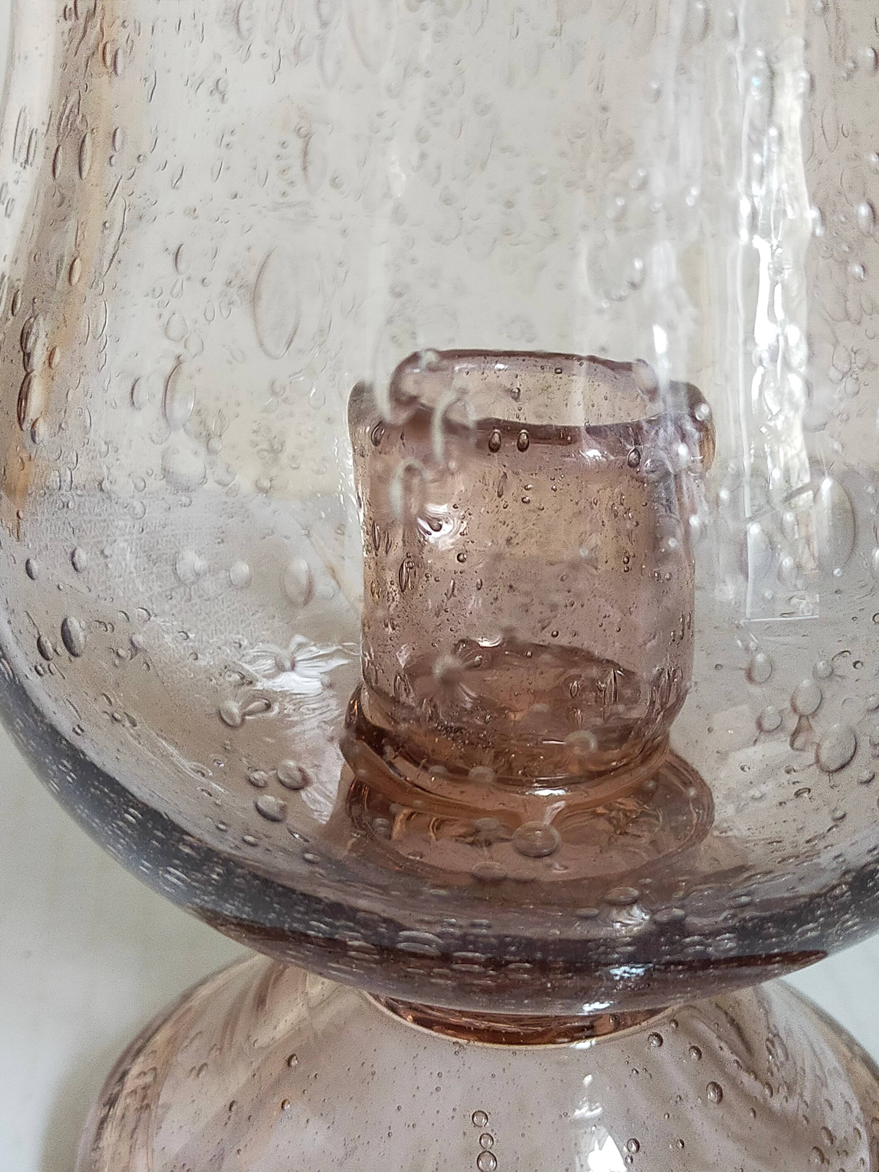 Vintage Biot blown glass tealight holder