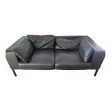 Black leather sofa
