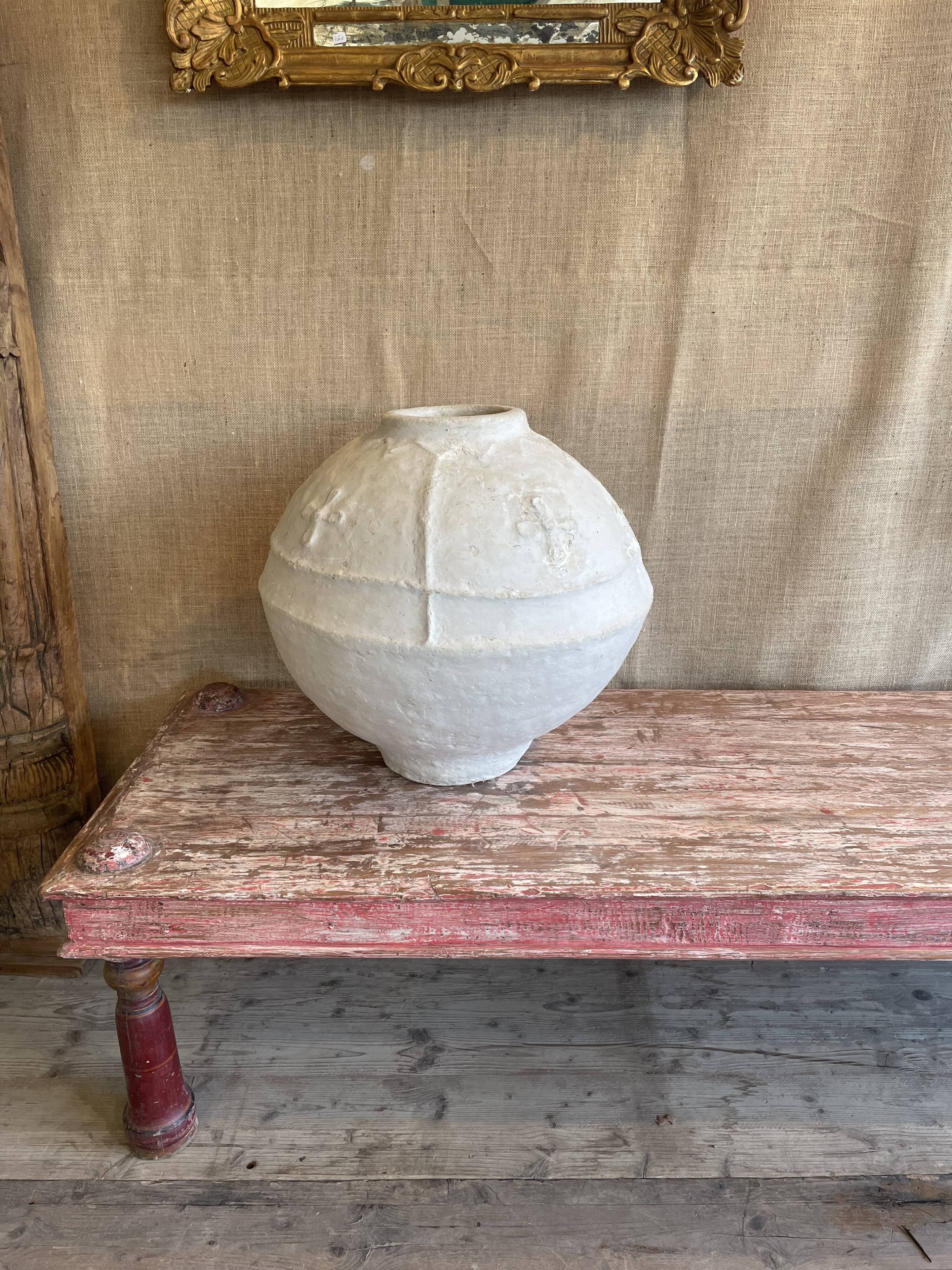 Large vintage papier-mâché jar