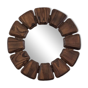 miroir bois brutaliste,