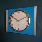Vintage formica clock silent rectangular wall clock "blue jaz"