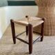 Tabouret en paille et bois