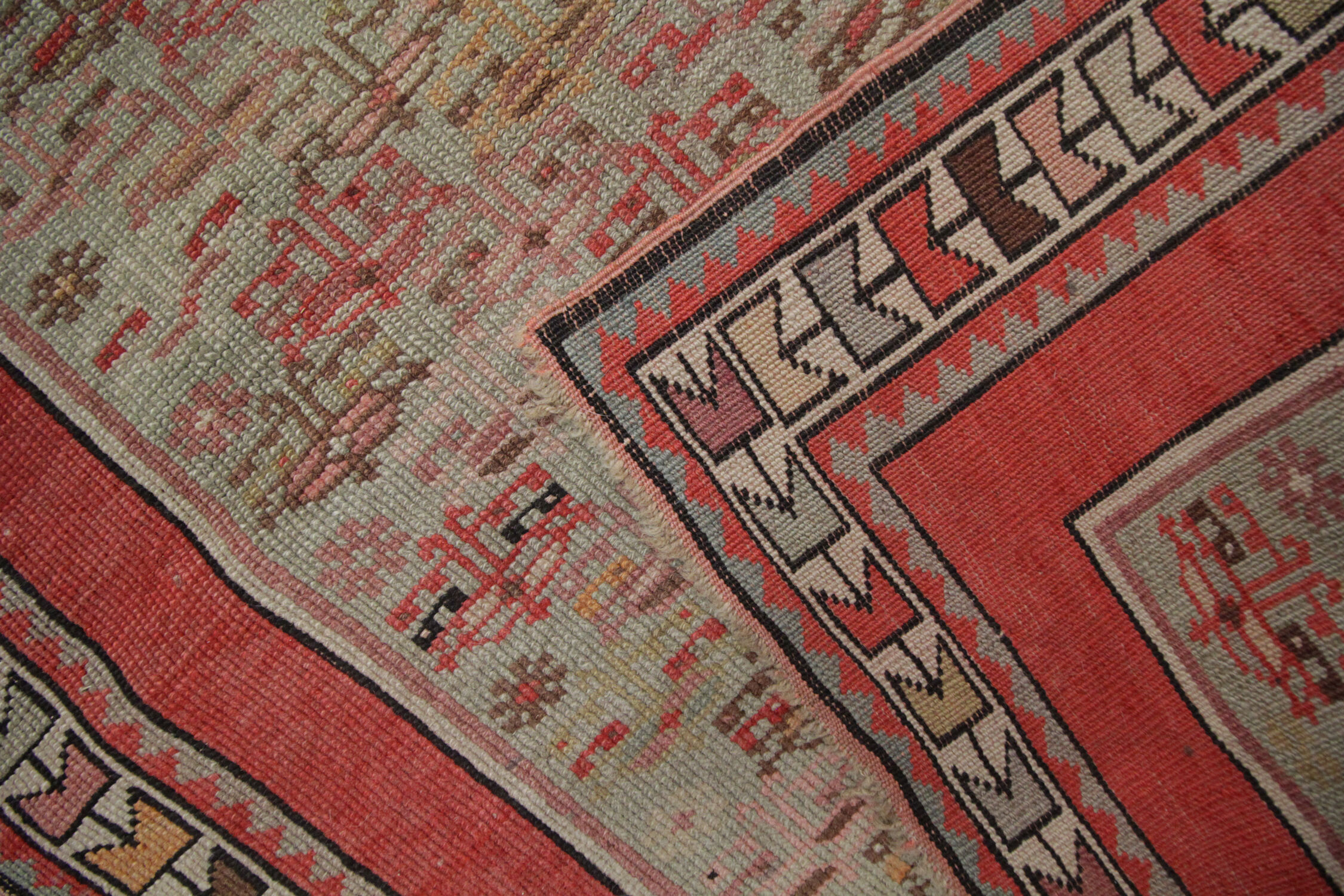 Antique caucasian handwoven wool karabagh rug 1880 79x144cm