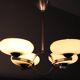 Art Deco nickel chandelier with champagne glass, Czechoslovakia 1930s