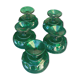 5 cups, vintage green glass verrines