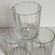 Three Art-Deco crystal whiskey glasses with cut sides