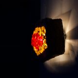 Brutalist wall lamp in concrete and glass