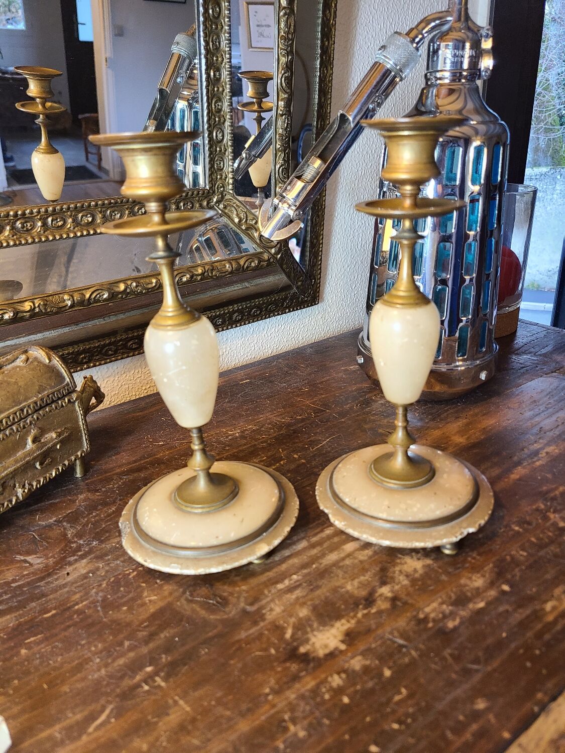Pair of candle holders early 20th