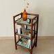 Vintage stand shelf in bamboo and rattan