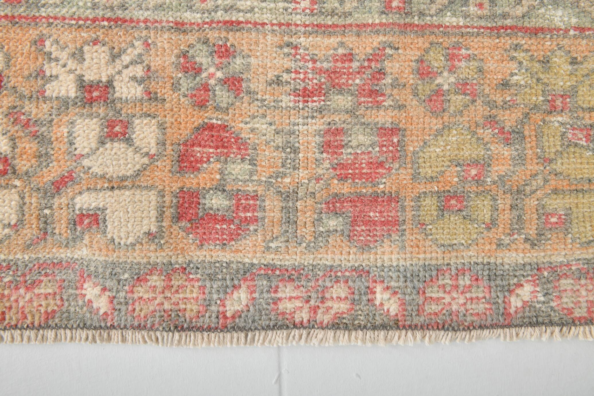 4x8 Red & Beige Geometric Tribal Turkish Rug, 135x252Cm