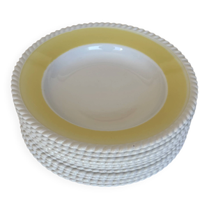 11 assiettes jaune et