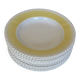 11 assiettes jaune et blanche vintage