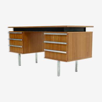 Bureau minimaliste en teck hollandais des années 1960