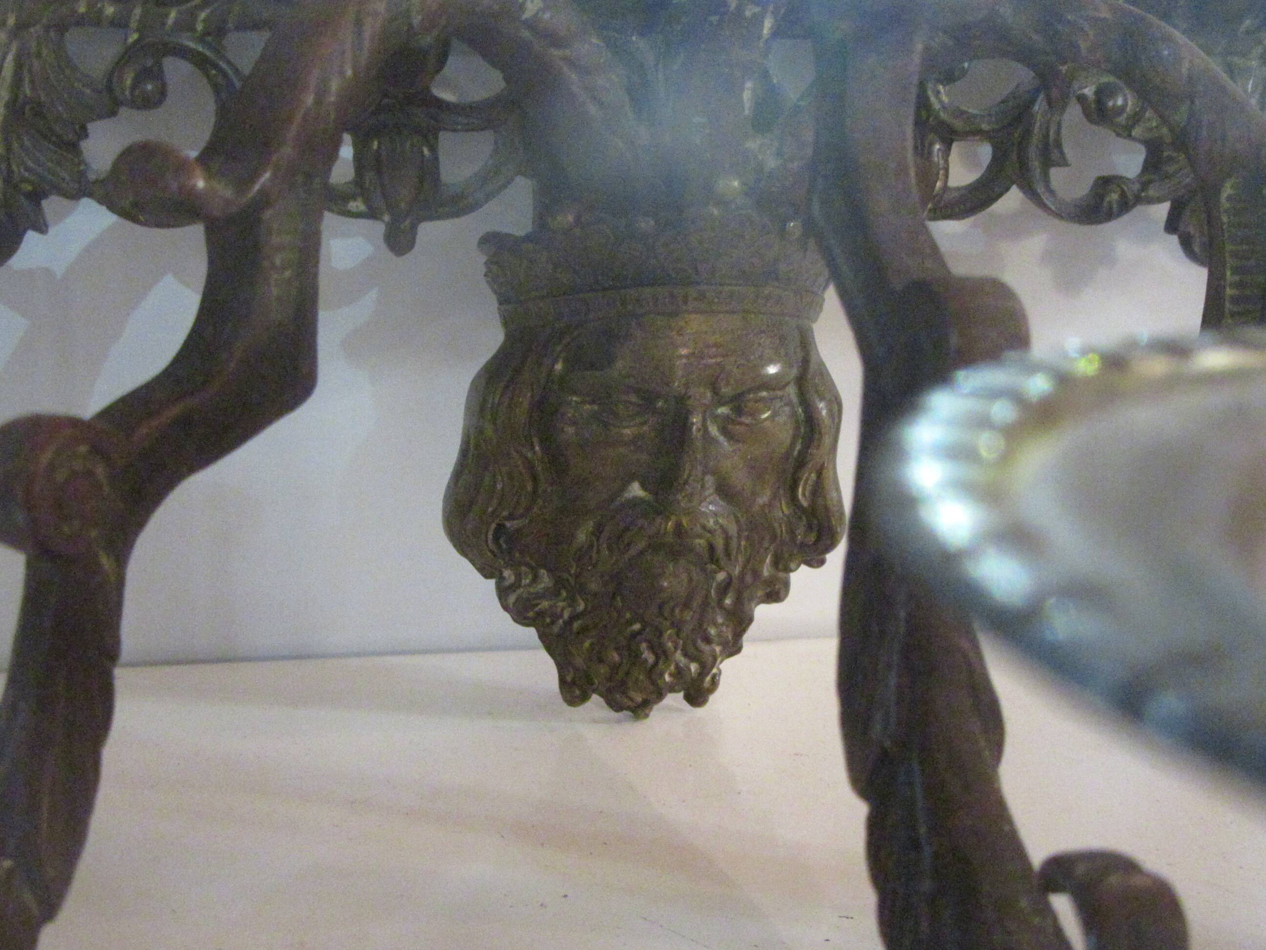 Bronze candle holder mirror