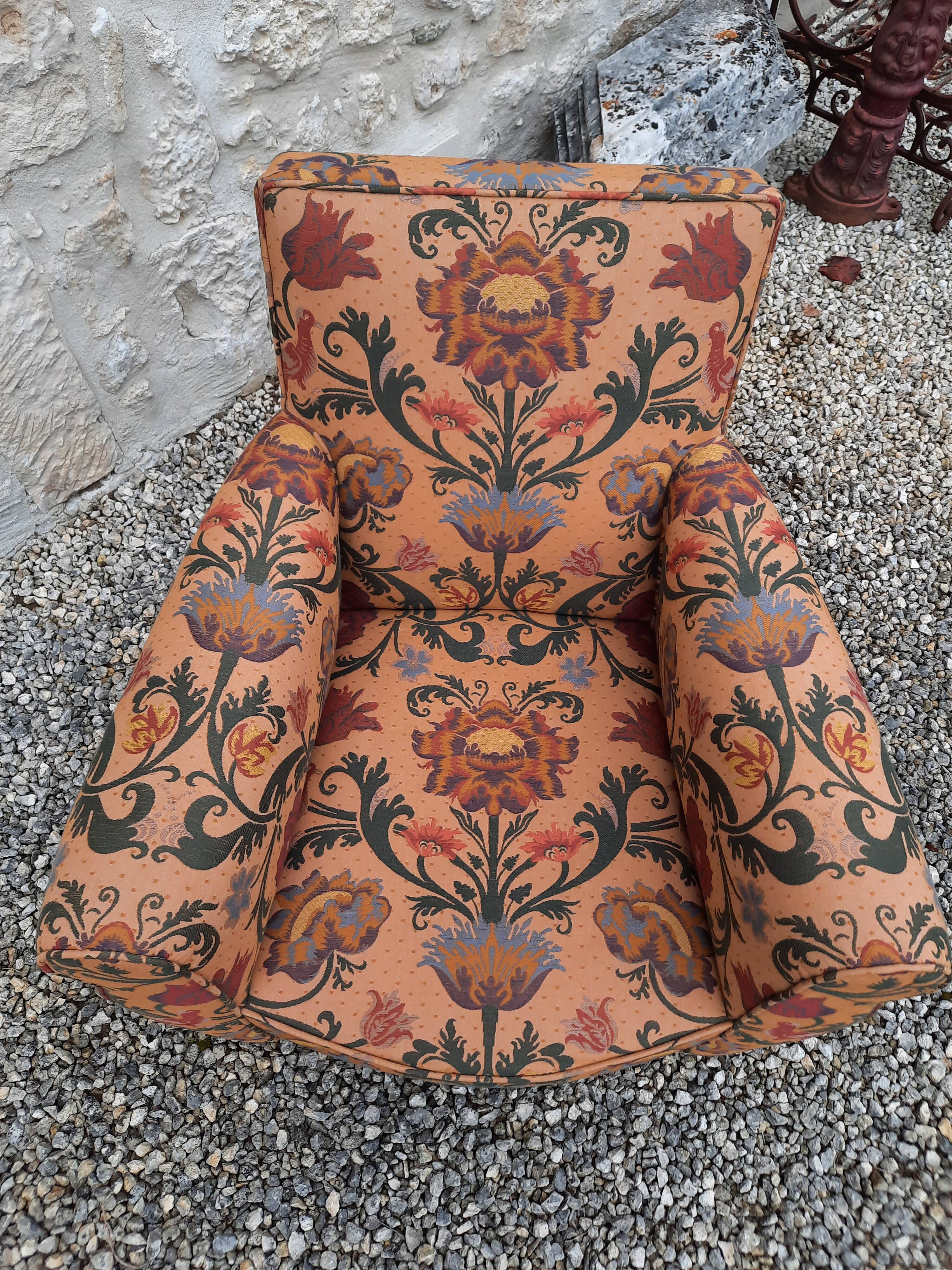 Club armchair fabric floral vintage baroque