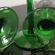 Vintage Alsace wine glasses with green feet decorations Bunches of Grapes and Vines HJ