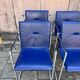 Four Arco Frame Dining Chairs / Blue Leather / Burkhard Vogther