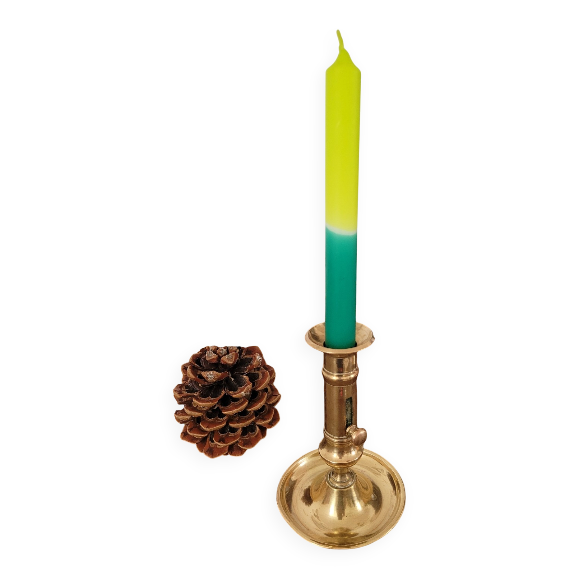 Push candle holder with hollow dish