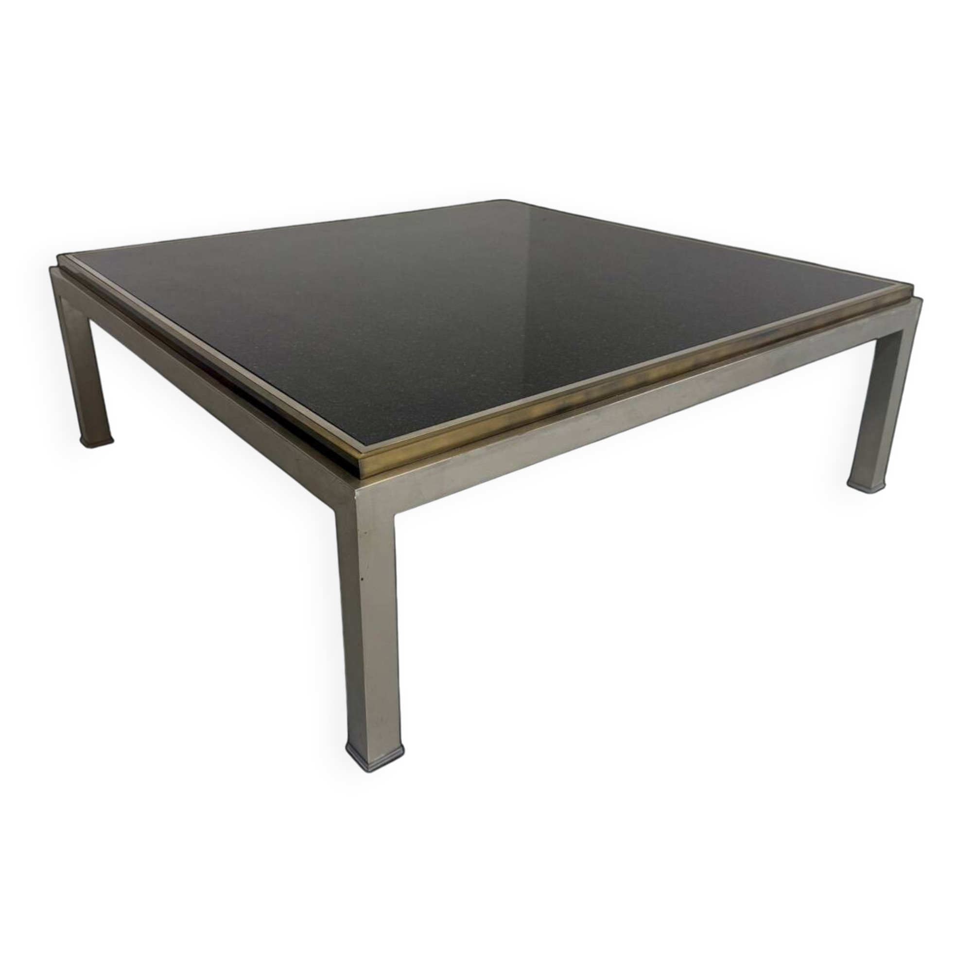 Large Jansen style marble and brass coffee table, , 1970s vintage