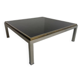 Grande table basse marbre laiton style Jansen 1970 vintage