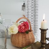 Panier en osier vintage