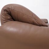 Cassina Maralunga 2 seater in mocca colored leather