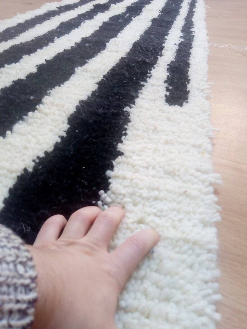 Tapis coureur en laine - style berbère tissé à la main du Maroc - 300 x 78 cm
