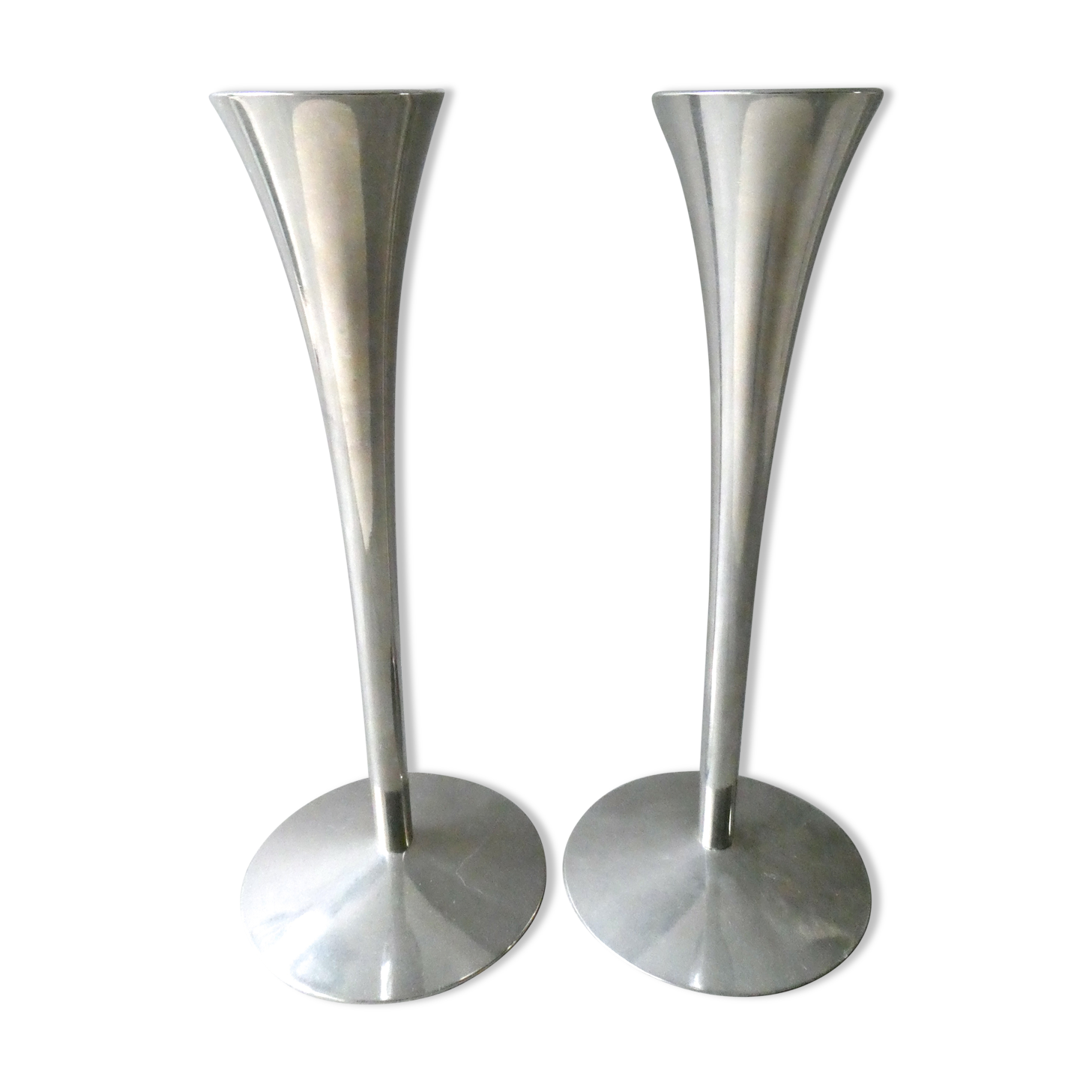 Pair of candlesticks Solingen 70s metal