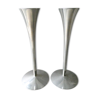 Pair of candlesticks Solingen 70s metal