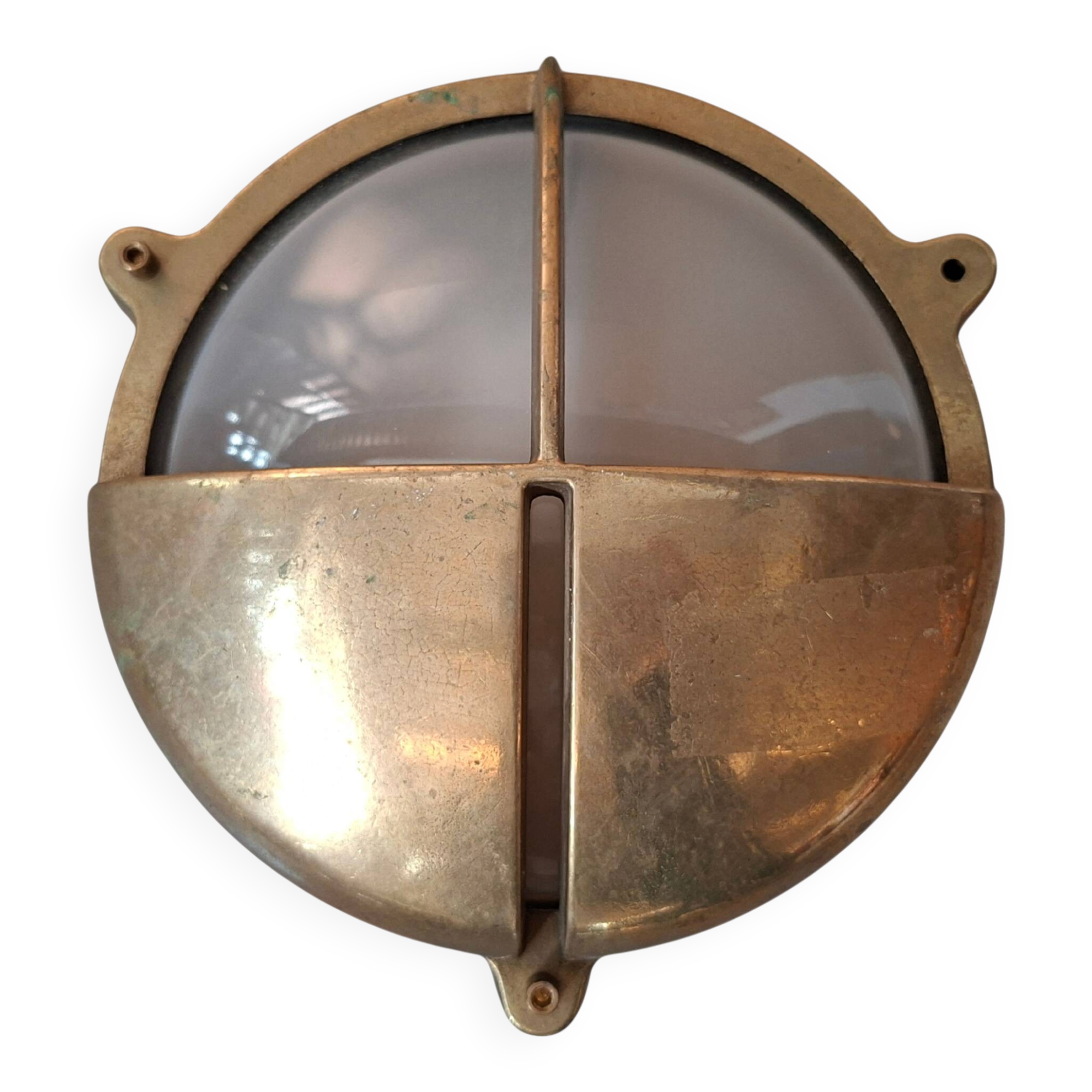 Lampada a Paratia Nautica Vintage in Ottone Massiccio – Stile Industriale A