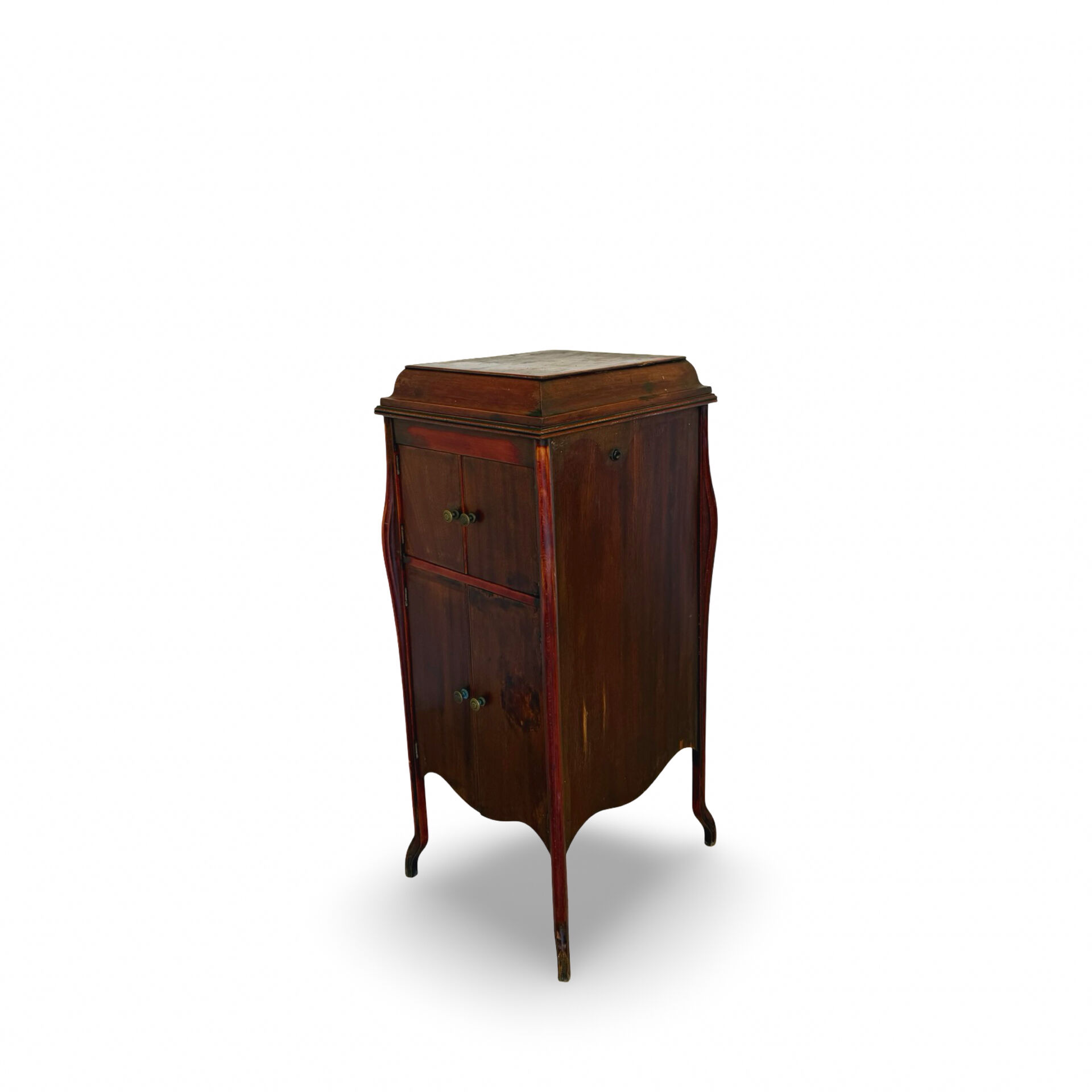 Italian floor-model upright phonograph cabinet, 1900s
