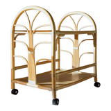 Rolling trolley in rattan from the 70s