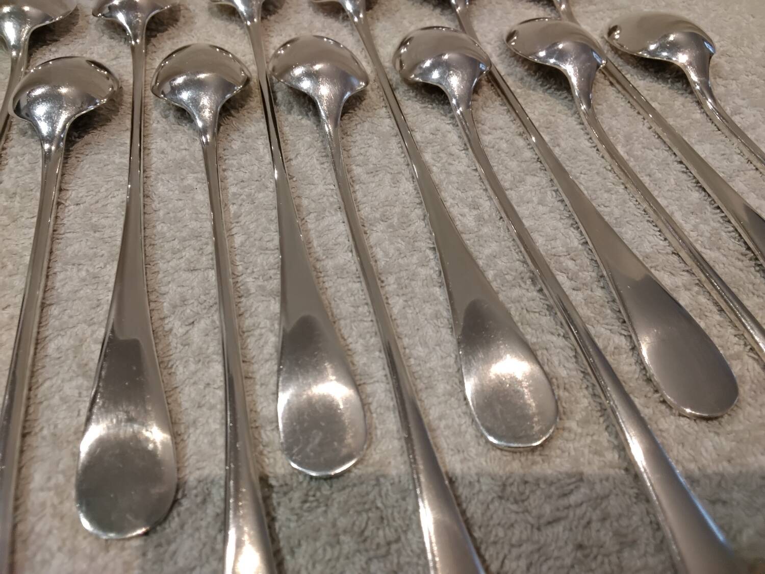 6 silver-plated metal soda spoons by Christofle silversmiths, Fidelio pattern