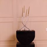 Table d'appoint/chevet totem en chene noir brule