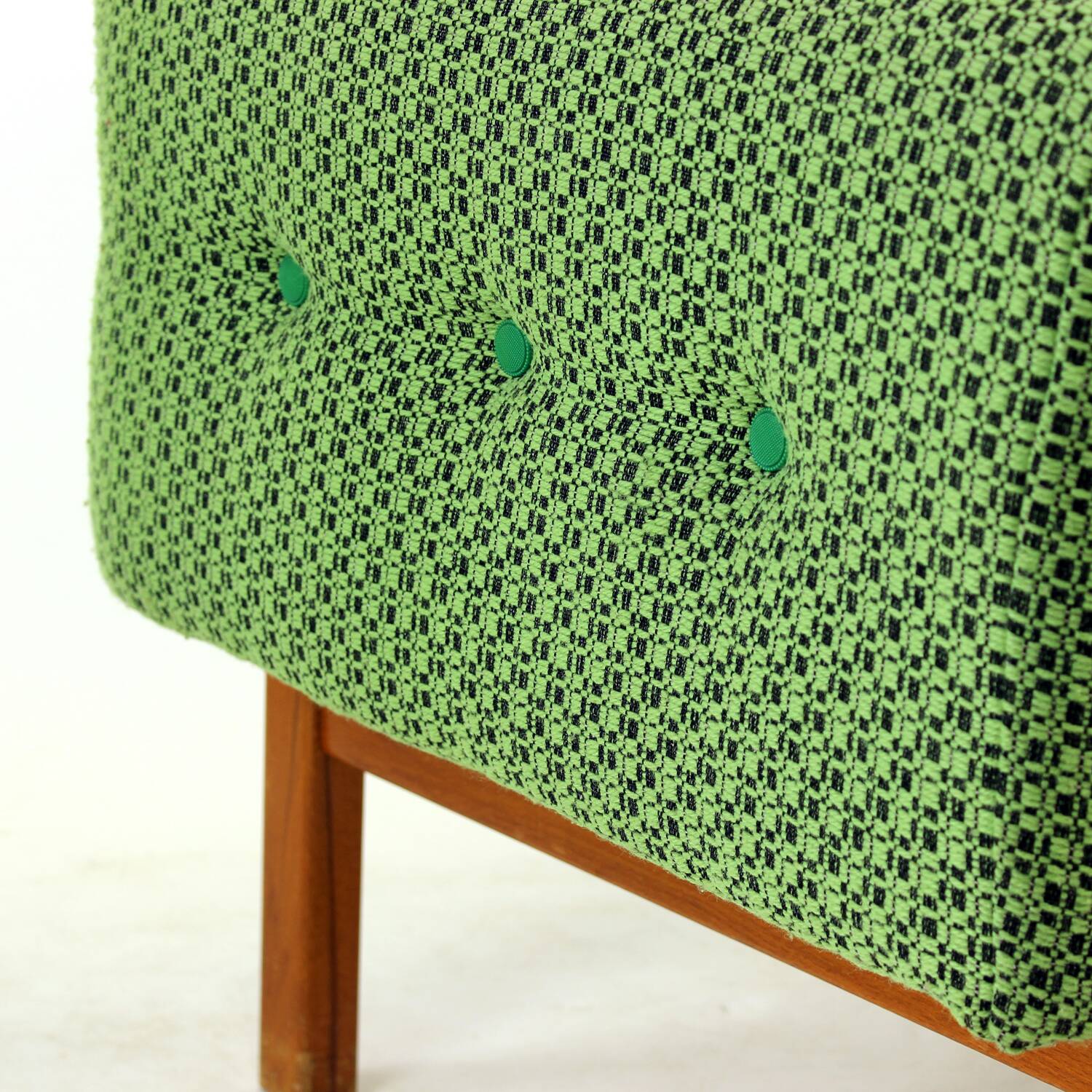 Midcentury Armchair In Fabric & Beech, Czechoslovakia 1960s