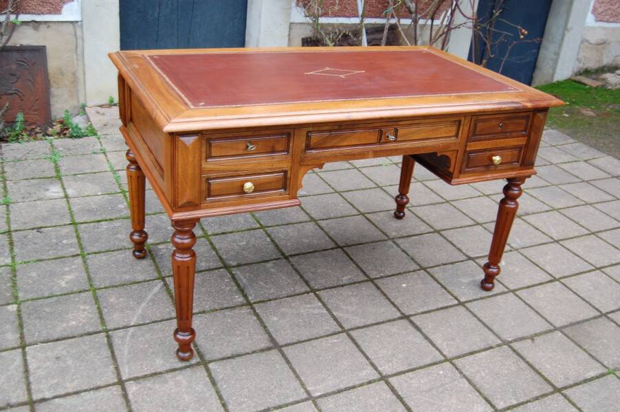 19th-century Louis Philippe walnut desk.