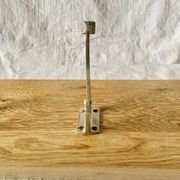 Vintage solid wood wall coat rack - 5 chrome-plated cast aluminum hooks