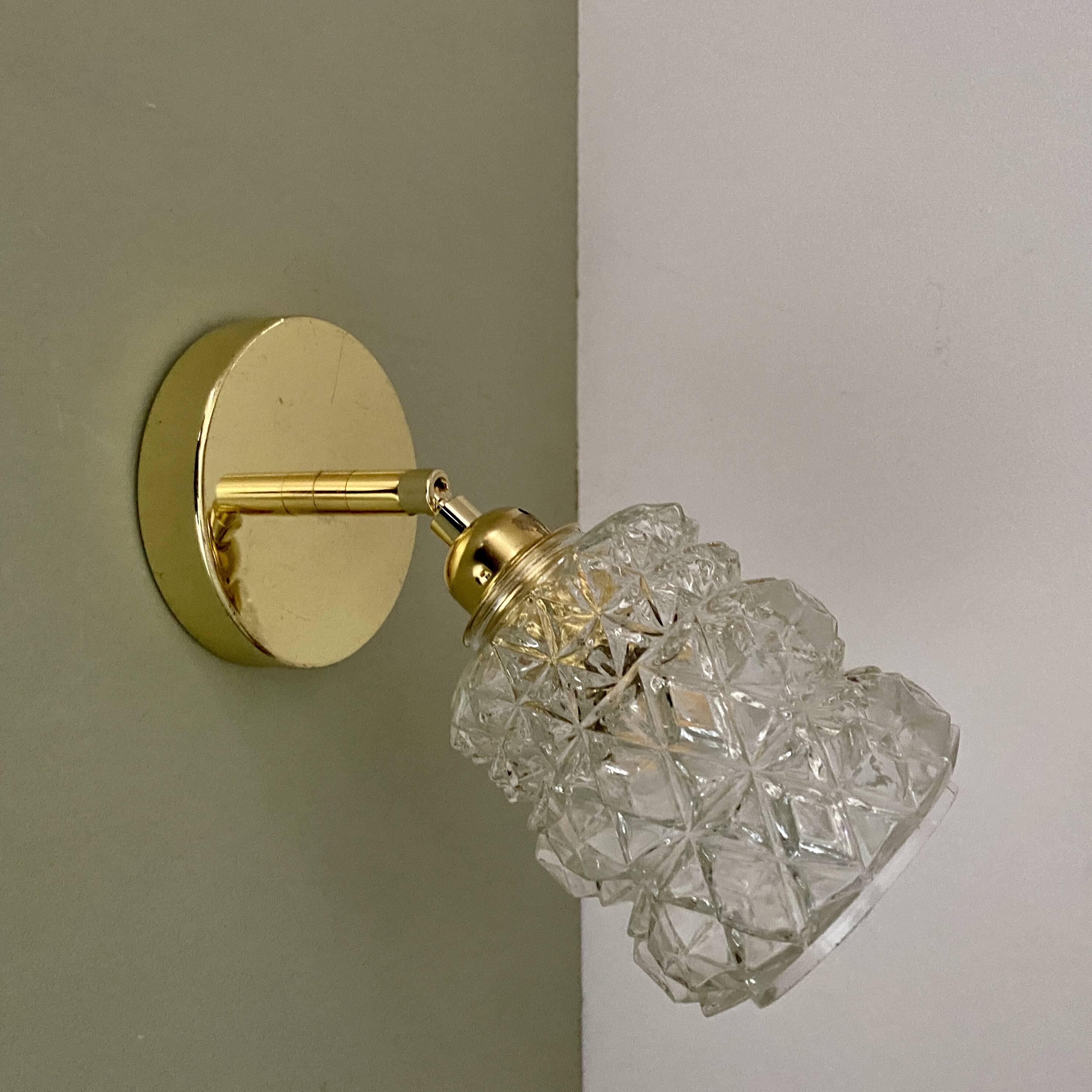 Vintage molded glass globe wall light