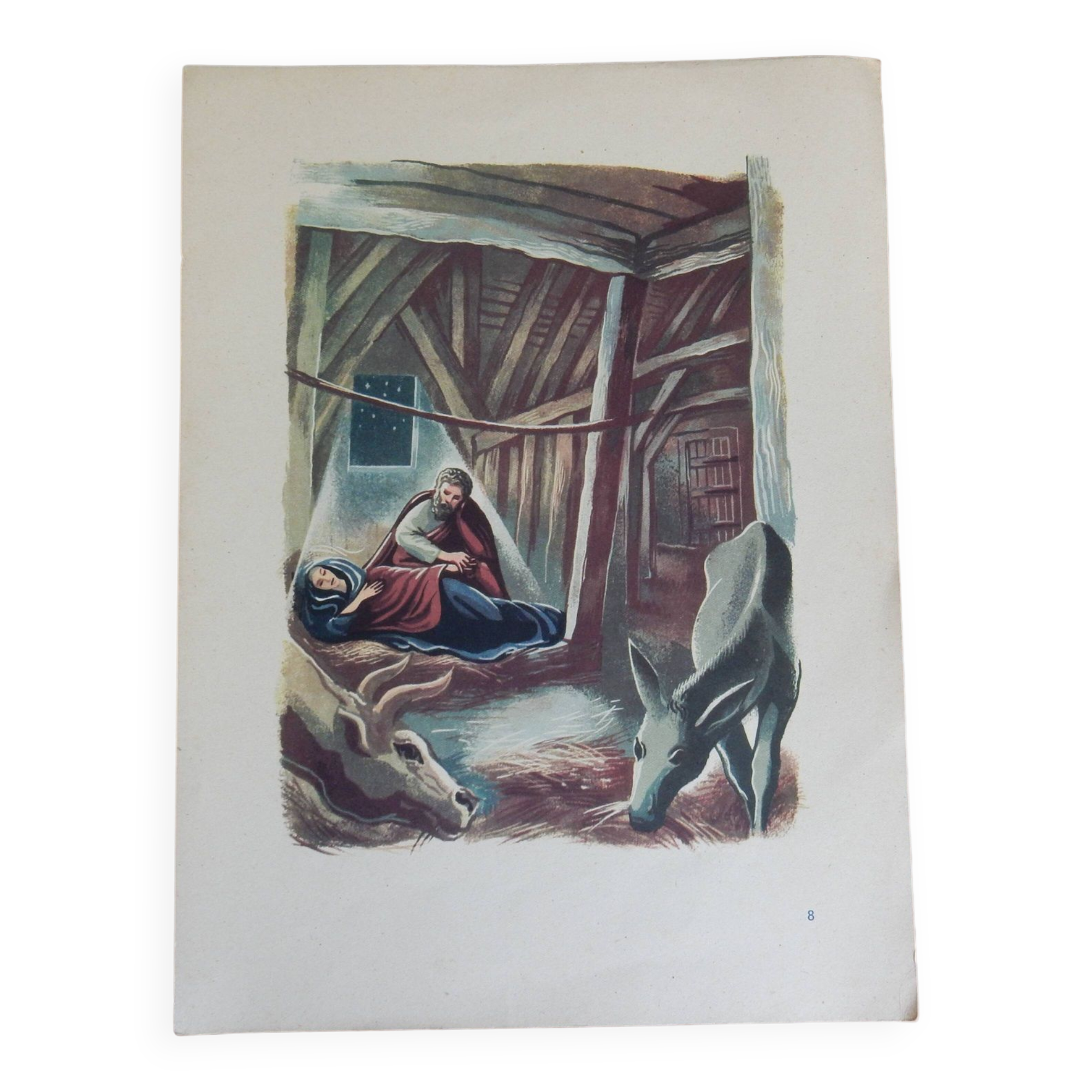 Illustration of the nativity Waiting for the birth of Jesus