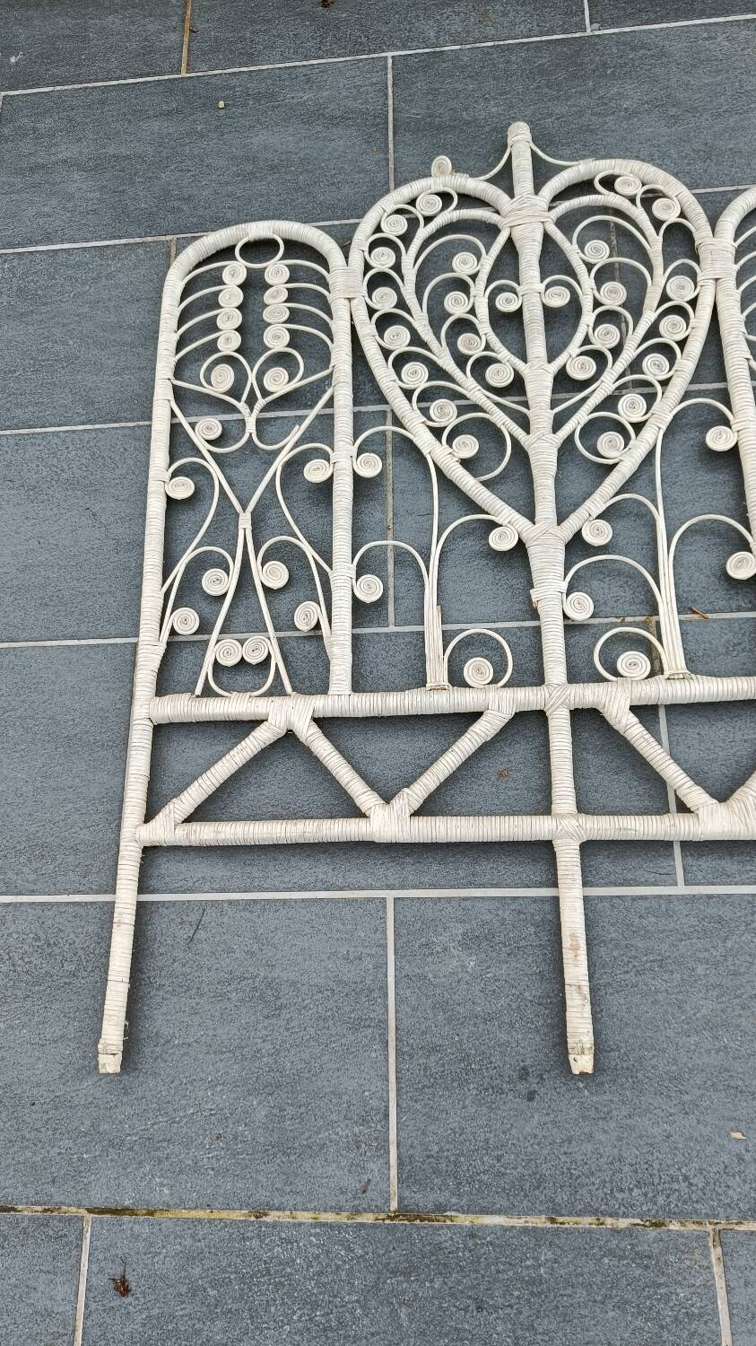 Peacock rattan headboard, 1970