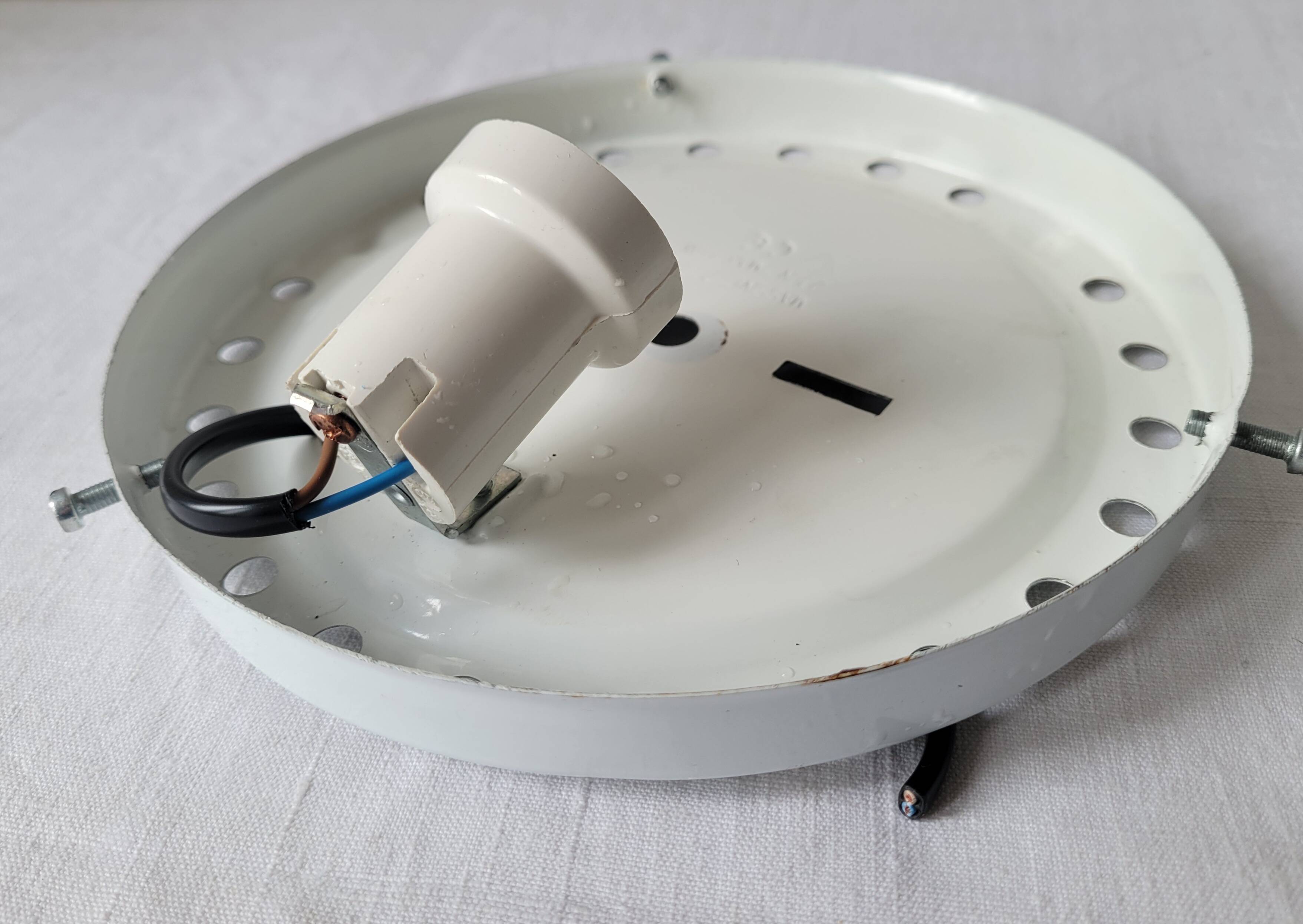 Square molded glass ceiling light "diamond point"