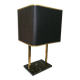 Vintage brass and black marble lamp, 1970