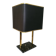 Vintage brass and black marble lamp, 1970