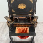 Necessary sewing furniture in blackened wood, Napoleon III style, 19th century.