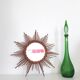 Vintage sun mirror - rattan / wicker - 1970