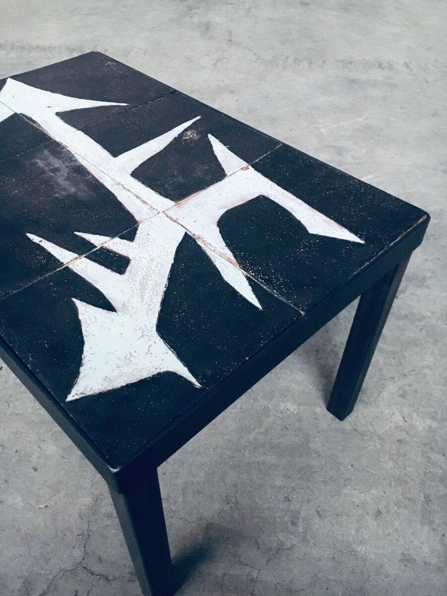Ceramic Tile Side Table, Belgium, 1960s
