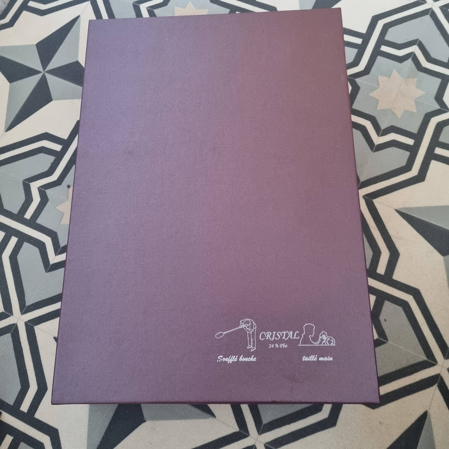 6 St Louis crystal colored glasses