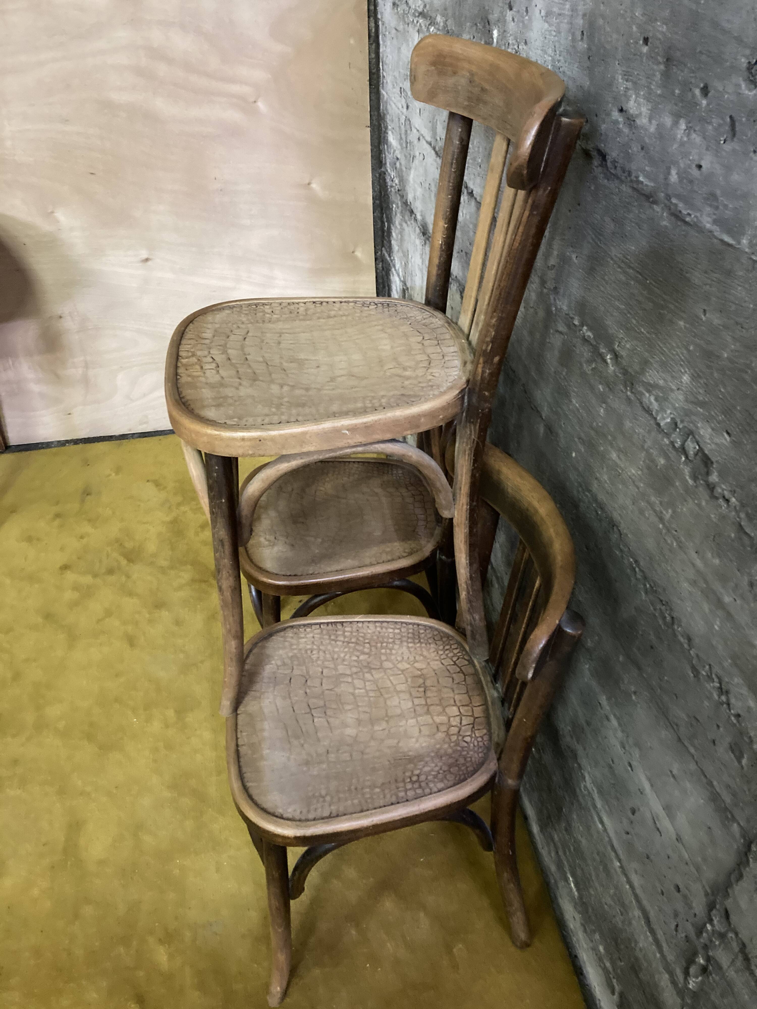 3 chairs bistro Fishel early 20th.