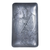 Lady of Spades pocket tray by JM Valette, signed, metal, 1960s.